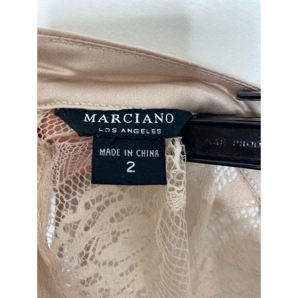 MARCIANO LOS ANGELES WOMEN'S SLEEVELESS BEIGE LACE CORSET DRESS SZ 2 - Picture 5 of 5